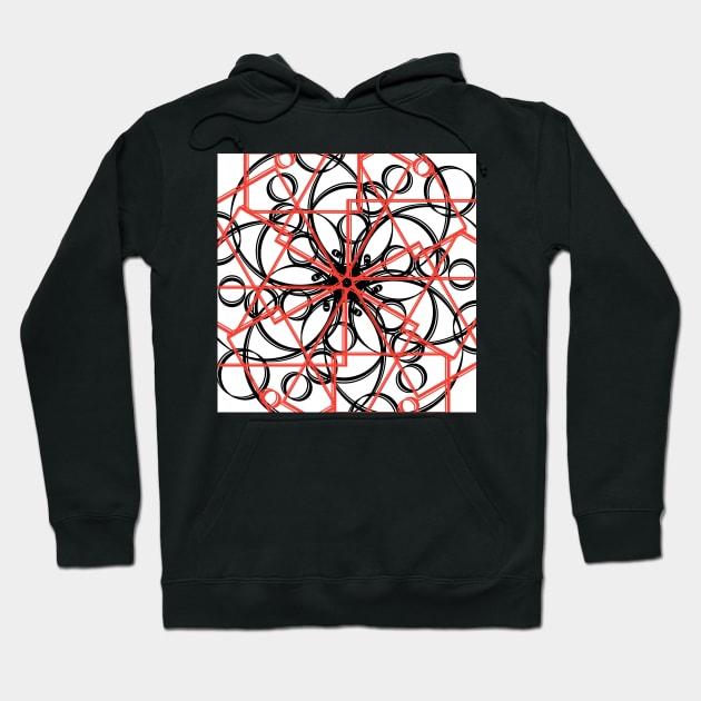 Square Modern Art Circles Hoodie by laceylschmidt